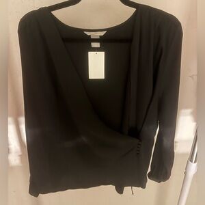 H&M Black Wrap Blouse